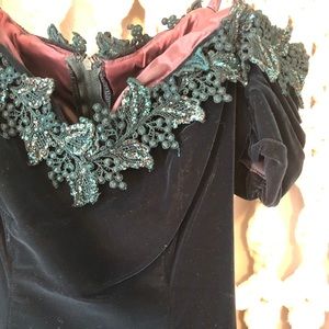 Vintage sparkle lace and velvet dress